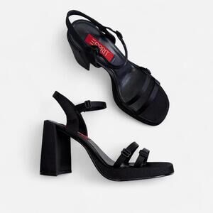 Black Y2K/90s Satin Chunky Heels